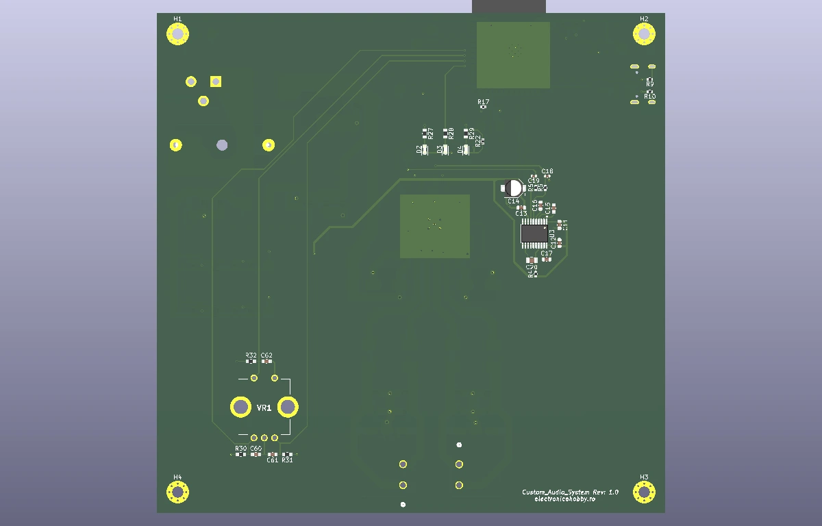 Previzualizare 3D Față PCB Web Radio ESP32-S3